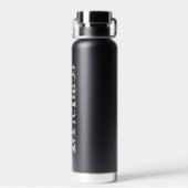 Modern minimalistic monogram name black white waterfles (Achterkant)