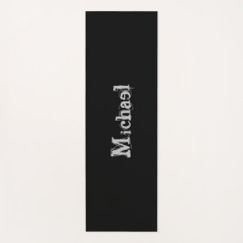 Modern minimalistic monogram name black white yogamat