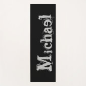 Modern minimalistic monogram name black white yogamat (Voorkant)