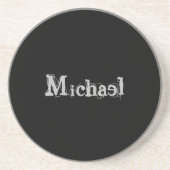 Modern minimalistic monogram name black white zandsteen onderzetter (Voorkant)