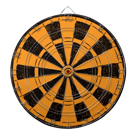 Modern Minimalistic Orange and Black Dartbord (Voorkant)
