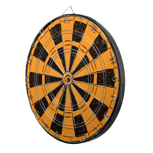 Modern Minimalistic Orange and Black Dartbord (Voorkant Rechts)