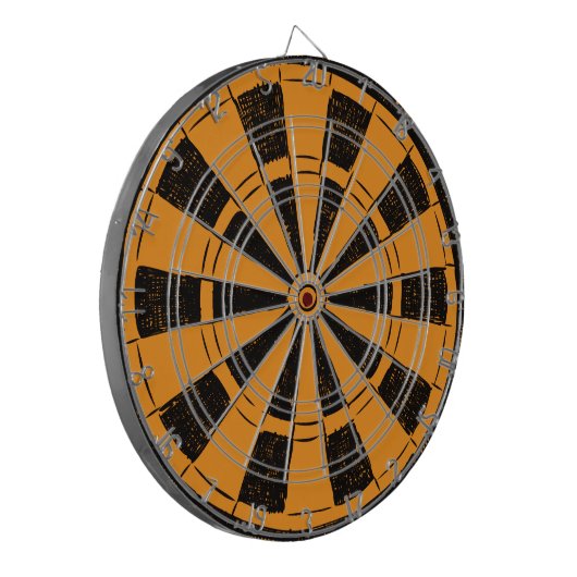 Modern Minimalistic Orange and Black Dartbord (Voorkant Links)