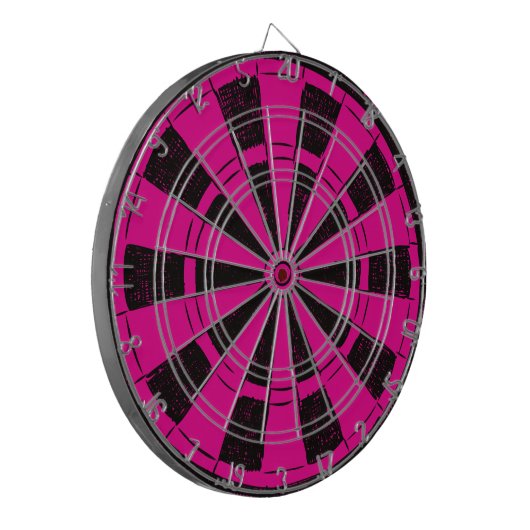 Modern Minimalistic Pink and Black Dartbord (Voorkant Links)