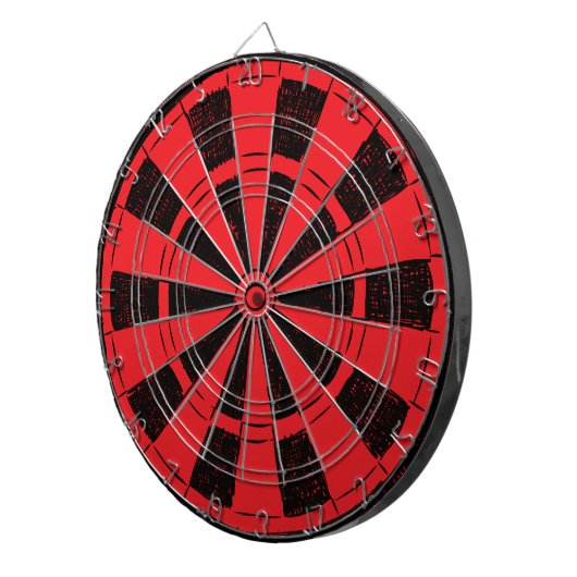 Modern Minimalistic Red and Black Dartbord (Voorkant Rechts)