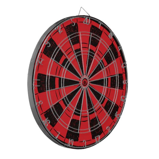 Modern Minimalistic Red and Black Dartbord (Voorkant Links)