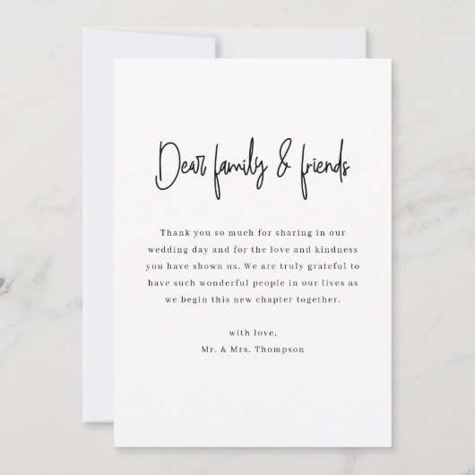 Modern Minimalistic Script Full Photo Wedding Bedankkaart (Achterkant)