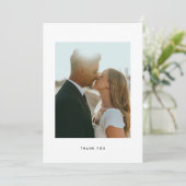 Modern Minimalistic Script Wedding Photo Bedankkaart (Staand voorkant)