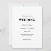 Modern Minimalistic Wedding Invitation Kaart (Voorkant)