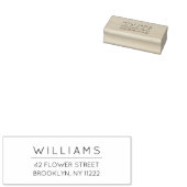 Modern minimalistisch 01 retour adres houten rubberstempel (Gestempeld)