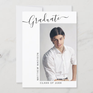Modern minimalistisch 1-fotoAfstuderen Aankondiging