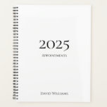 Modern minimalistisch 2024 zwart wit afspraak planner<br><div class="desc">Modern 2024 Zwart-wit Afsprakenplanner met een minimalistisch ontwerp. Met eenvoudige zwarte letters kunt u uw eigen gegevens toevoegen. Een professionele organisator om je op het goede spoor te houden.</div>