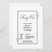 Modern minimalistisch 21e verjaardagsfeestje kaart (Voorkant / Achterkant)