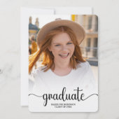 Modern minimalistisch 4-foto script chic Afstudere Kaart (Voorkant)