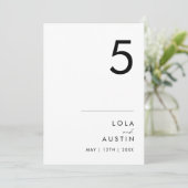 Modern minimalistisch 5x7 tabelnummer (Staand voorkant)