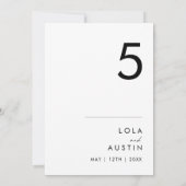 Modern minimalistisch 5x7 tabelnummer (Achterkant)