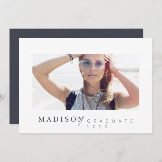 Modern minimalistisch aangepast Afstuderen Aankondiging (Voorkant / Achterkant)