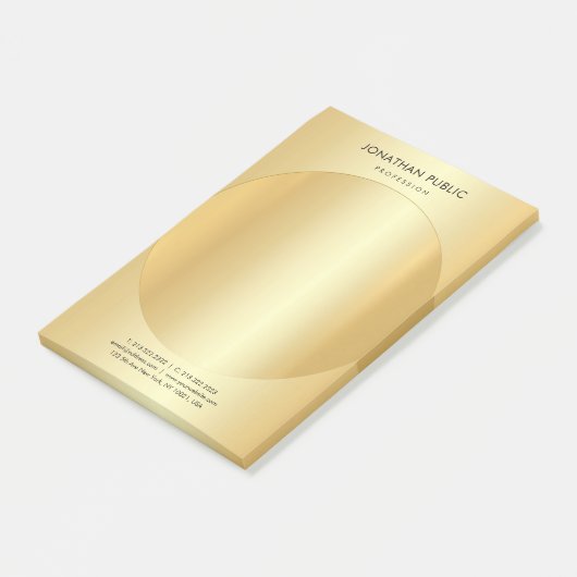 Modern minimalistisch aangepast Faux Gold Elegant  Post-it® Notes (Schuin)