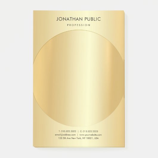 Modern minimalistisch aangepast Faux Gold Elegant Post-it® Notes (Voorkant)