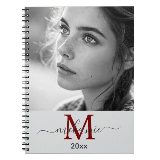 modern minimalistisch aangepast fotomonogram Scrip Notitieboek (Voorkant)