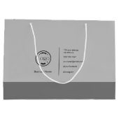 Modern minimalistisch aangepast Logo bedrijf grijs Groot Cadeauzakje (Achterkant)