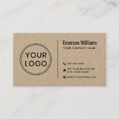Modern minimalistisch aangepast logo bruin Kraft p Visitekaartje (Voorkant)