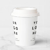 Modern Minimalistisch Aangepast Logo Wit Papieren Bekers (Rechts)