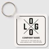 Modern Minimalistisch Aangepast QR-code Logo Sleutelhanger (Voorkant)
