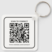 Modern Minimalistisch Aangepast QR-code Logo Sleutelhanger (Achterkant)