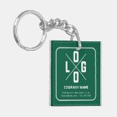 Modern Minimalistisch Aangepast QR-code Logo Sleutelhanger (Voorkant Links)