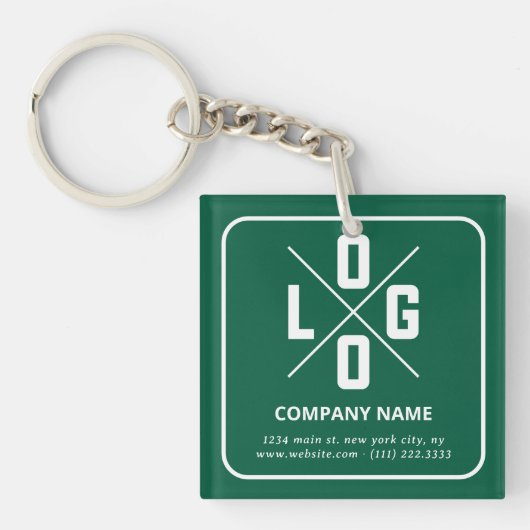 Modern Minimalistisch Aangepast QR-code Logo Sleutelhanger (Voorkant)