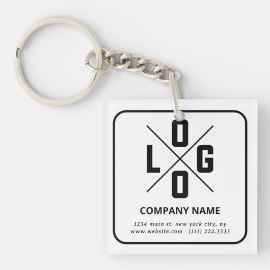 Modern Minimalistisch Aangepast QR Code Logo Sleutelhanger (Voorkant)
