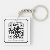 Modern Minimalistisch Aangepast QR Code Logo Sleutelhanger (Achterkant)