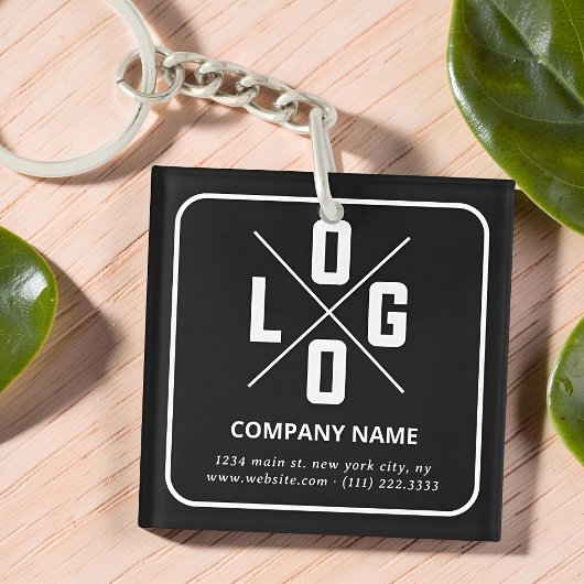 Modern Minimalistisch Aangepast QR Code Logo Sleutelhanger