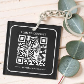 Modern Minimalistisch Aangepast QR Code Logo Sleutelhanger