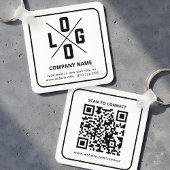 Modern Minimalistisch Aangepast QR-code Logo Sleutelhanger