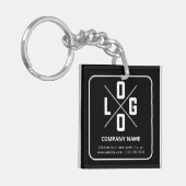 Modern Minimalistisch Aangepast QR-code Logo Sleutelhanger (Voorkant Links)