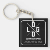 Modern Minimalistisch Aangepast QR Code Logo Sleutelhanger (Voorkant)