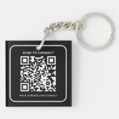 Modern Minimalistisch Aangepast QR-code Logo Sleutelhanger (Achterkant)