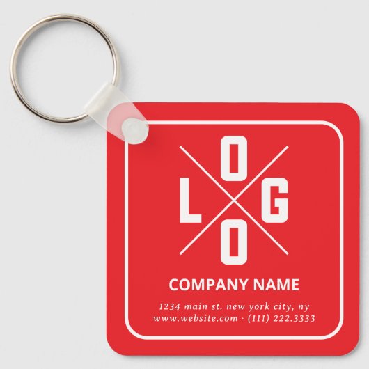 Modern Minimalistisch Aangepast QR Code Logo Sleutelhanger (Voorkant)