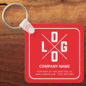 Modern Minimalistisch Aangepast QR Code Logo Sleutelhanger (Voorkant)