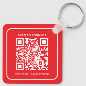 Modern Minimalistisch Aangepast QR Code Logo Sleutelhanger (Achterkant)