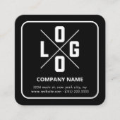 Modern Minimalistisch Aangepast QR Code Logo Vierkante Visitekaartje (Voorkant)
