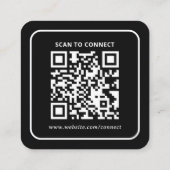 Modern Minimalistisch Aangepast QR Code Logo Vierkante Visitekaartje (Achterkant)