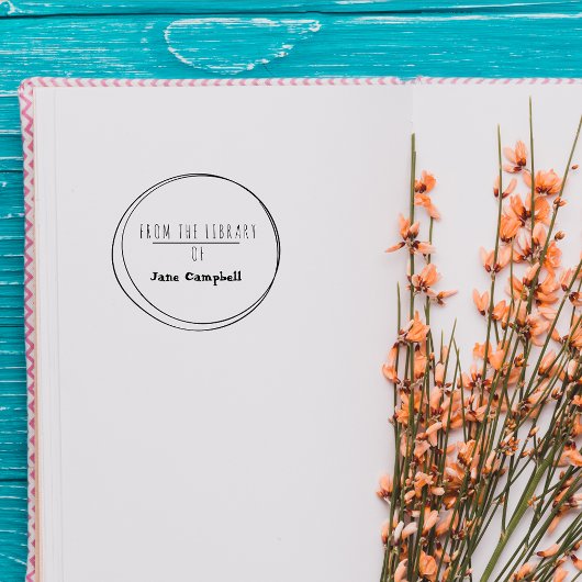 Modern & Minimalistisch Aangepast 'Uit de Biblioth Rubberstempel