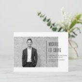 Modern minimalistisch | Aankondiging foto-Afstuder (Staand voorkant)