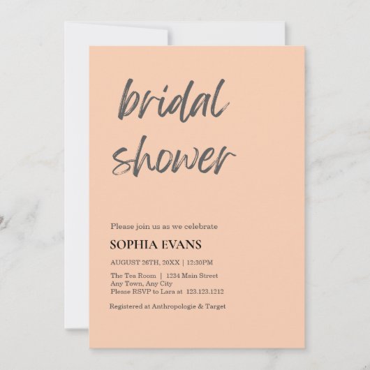 Modern minimalistisch abrikozen Sinaasappel Vrijge Kaart (Voorkant)