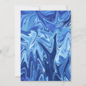 Modern minimalistisch Abstract blauw tekenweddensc Kaart (Achterkant)