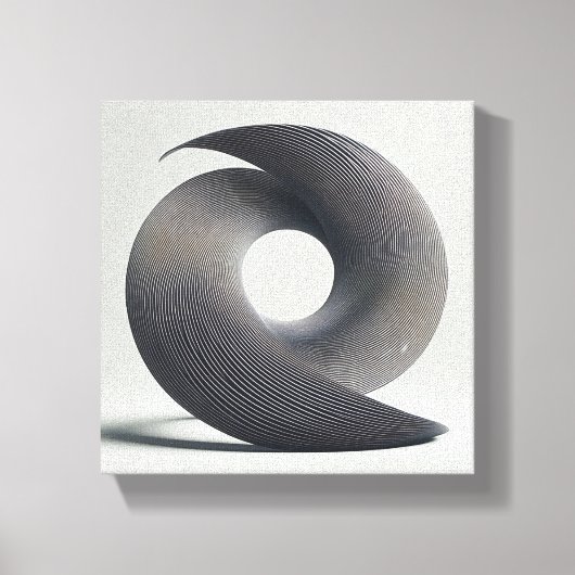 Modern Minimalistisch Abstract Gedraaide Spiraal - Canvas Afdruk (Voorkant)