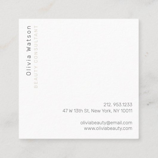 Modern minimalistisch Abstract gradiënt roze vierk Vierkante Visitekaartje (Achterkant)